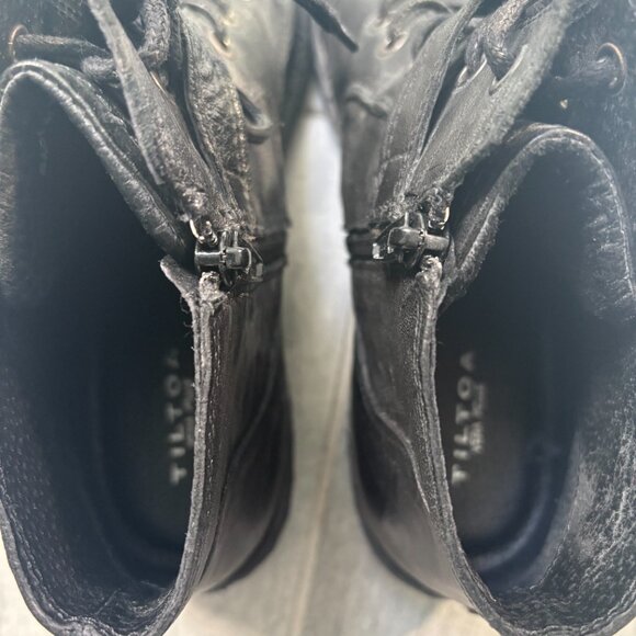 Tiltoa Moto Style Genuine Leather Ankle Boots Black Size 9.5US / 40EU - Picture 7 of 9